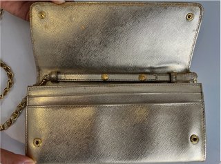 Bolso Cadena Prada Saffiano Dorado