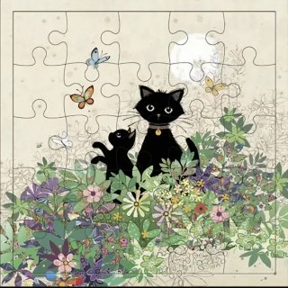 Puzzle infantil gatos y mariposas