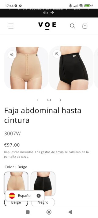 Faja VOE Abdominoplastia Liposucción Talla S