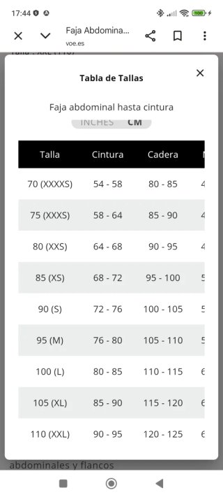 Faja VOE Abdominoplastia Liposucción Talla S