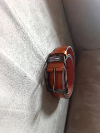 Cinturón Tommy Hilfiger Naranja Hebilla Plateada