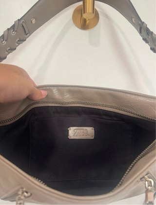 Bolso Hombro Zara Gris