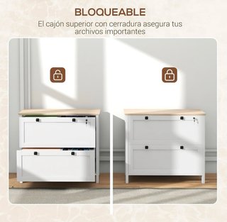 Cajonera de oficina en madera y metal