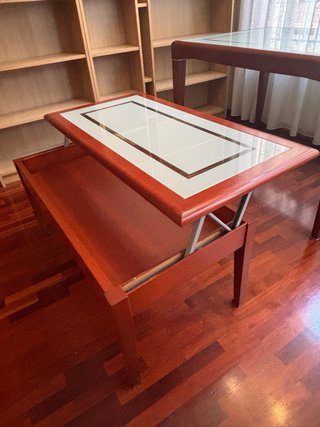 Mesa de centro elevable de madera