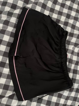 Pijama mujer negro con ribete rosa
