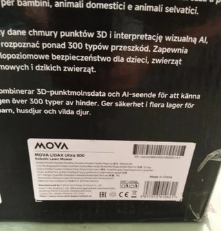 MOVA LIDAX Ultra 800 Robot cortacésped 800㎡