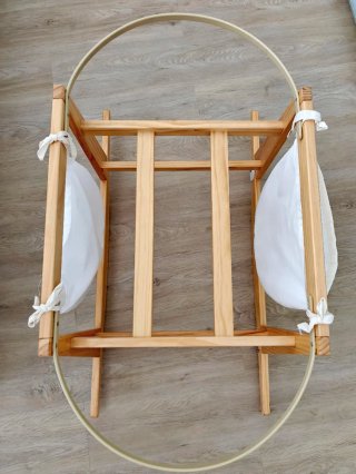 Moisés bebé Cesta Mimbre + Balancín Madera