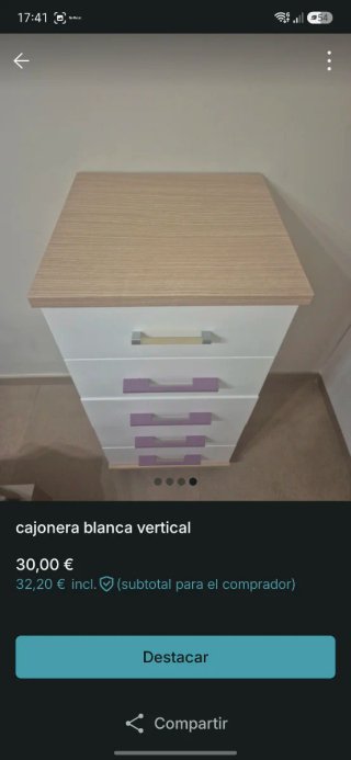 Cajonera vertical blanca