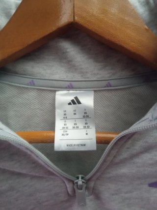 Sudadera Adidas Gris Media Cremallera XS