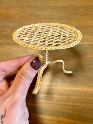 Set mobili in vimini in miniatura per case delle bambole