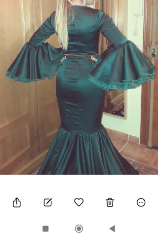 Vestido Flamenca Verde Botella Talla S