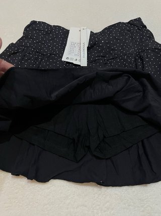 Falda pantalón negra volantes con brillos T.36/38