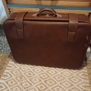 Juego 2 Maletas Vintage Piel Marrón