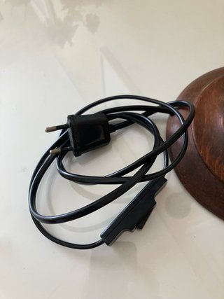 Pie Lámpara Sobremesa Madera Vintage