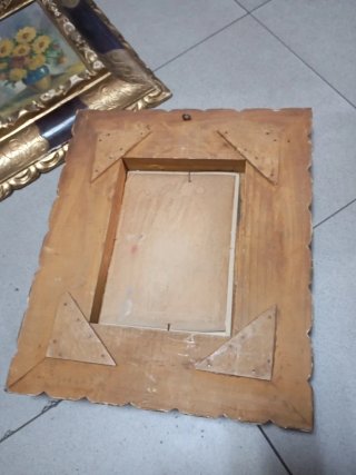 2 Cuadros Antiguos Lienzo Flores