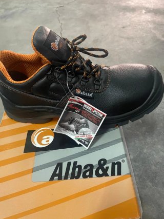 Zapatos de seguridad Alba&n negros y naranjas
