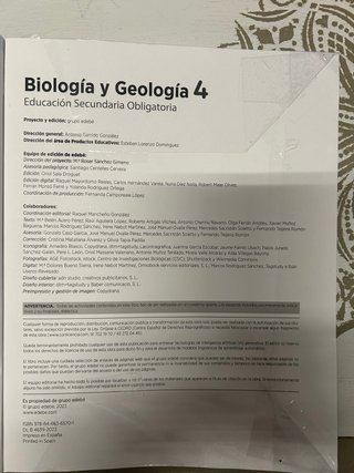 Biología y geología, 4 ESO.