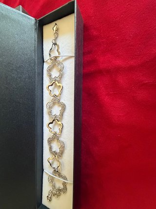 Bracciale donna argento fiore.Nuovo mai usato