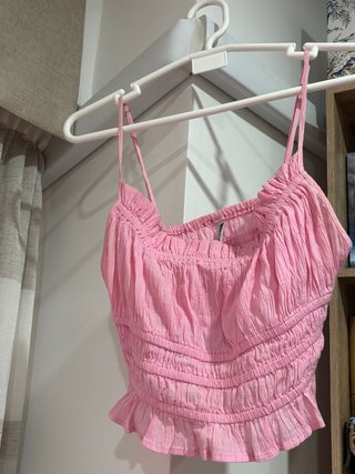 Top rosa fruncido