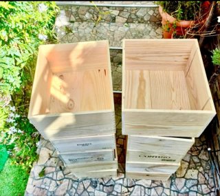 10 cajas de madera almacenaje estanterías armarios