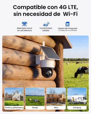 Cámara Reolink Go PT S Lite 4G LTE + Panel Solar