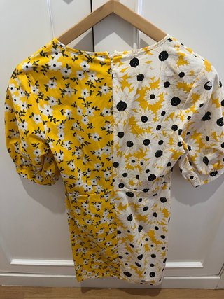 Vestido ASOS amarillo floral bicolor talla 36