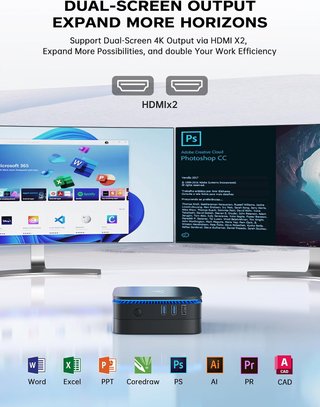 Mini PC Intel N5030 12GB RAM 256GB SSD
