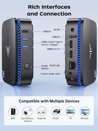 Mini PC Intel N5030 12GB RAM 256GB SSD