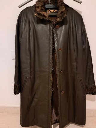 Chaquetón de piel CAMPOY marrón