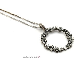 gargantilla plata 925mm con piedra con circonita 22cm