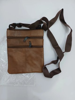 Bolso bandolera piel marrón