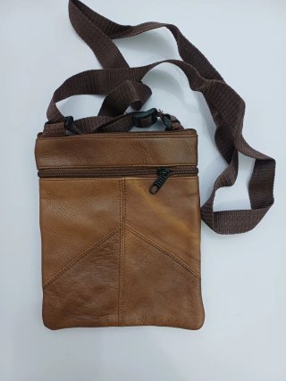 Bolso bandolera piel marrón