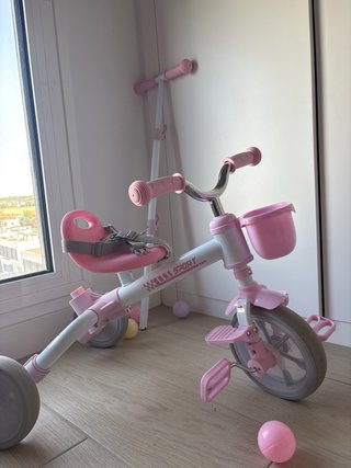 Triciclo 3 en 1 rosa para niña