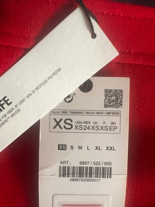 Falda Zara Roja Talla XS