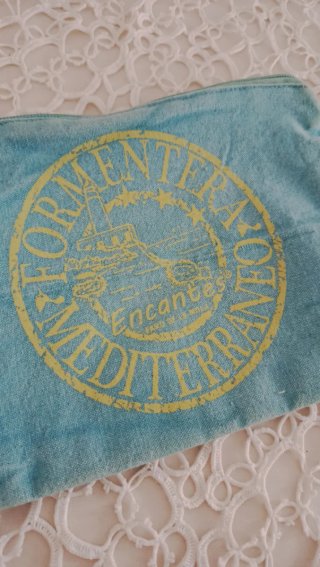 Pochette made in Formentera tela effetto jeans