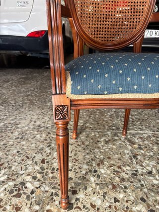 Sillón Luis XVI respaldo rejilla