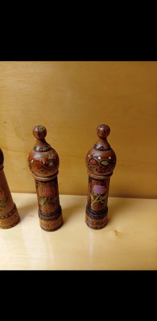 🇮🇹 Vintage Bulgaria artigianale folk portaspezie