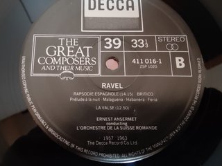 Ravel Orchestral Works Ansermet Decca LP