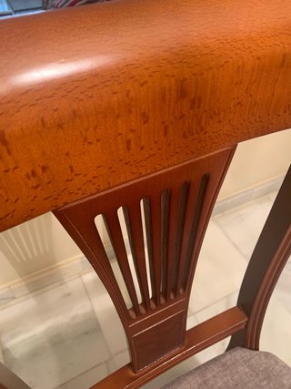 Conjunto 4 sillas y 2 sillones madera