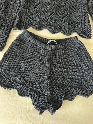 Conjunto Zara Crochet Negro