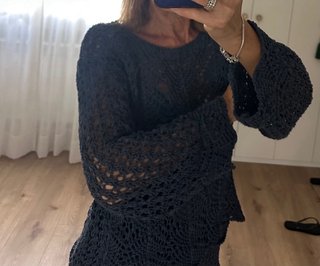 Conjunto Zara Crochet Negro