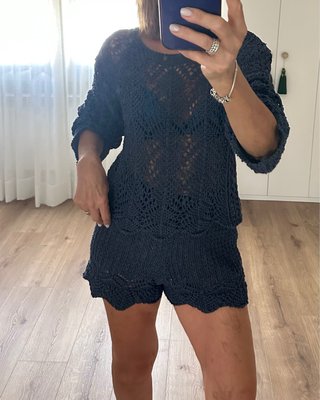 Conjunto Zara Crochet Negro