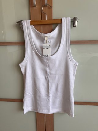 Camiseta sin mangas blanca M