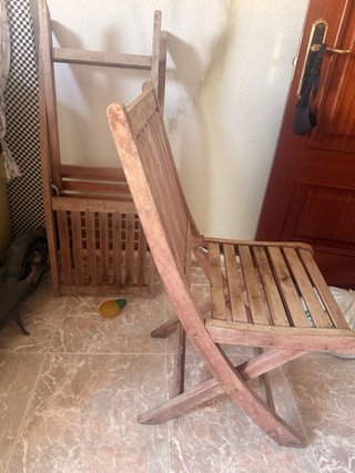 Sillas de patio de madera lote de dos