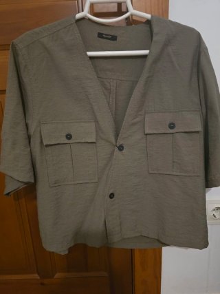 Camisa Massimo Dutti verde oliva