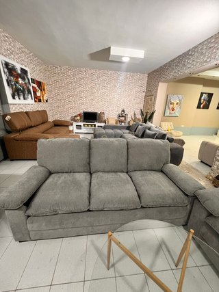 Sofá 3+2 Gris y Beige
