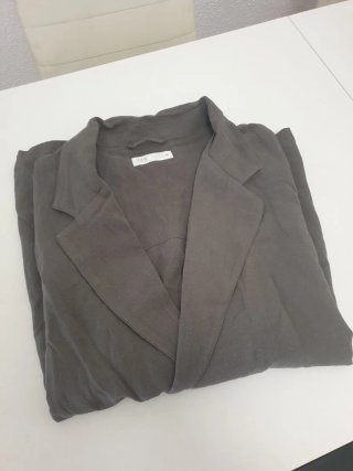 Camisa cruzada Zara Mujer gris antracita