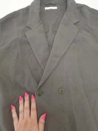 Camisa cruzada Zara Mujer gris antracita