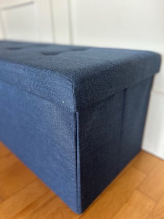 Baúl de tela azul rígido