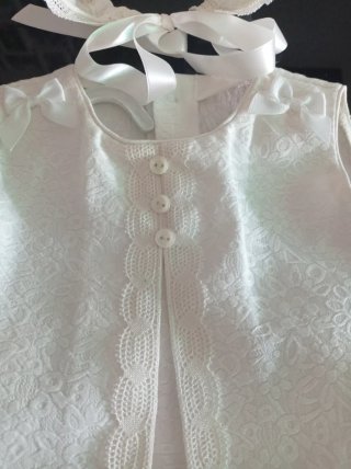 Conjunto Bautizo Blanco roto Niña